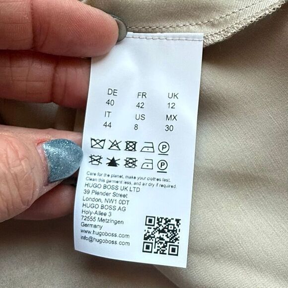 NWT BOSS “Dawida” satin cowl neck midi dress in champagne gold Size 8 - Picture 15 of 16